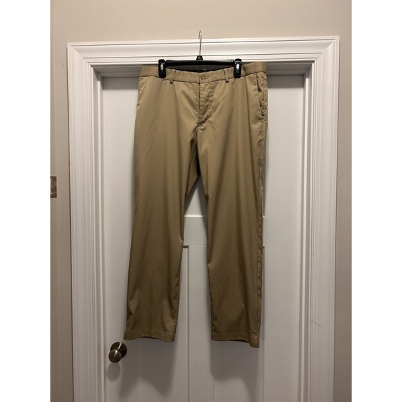 Nike Dri Fit Golf Pants Mens Size 36x30 Tan Khaki Stretch Fit Straight Leg Beige - Picture 1 of 7